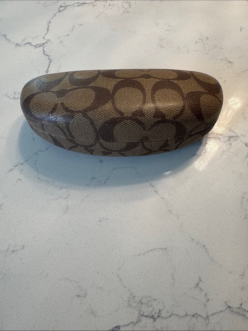 Coach Brown Signature Pattern Eyeglass Case